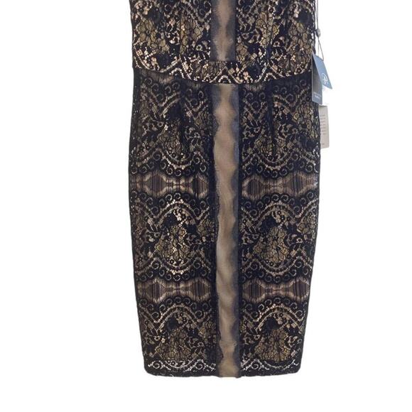 Adrianna Papell - AP1D101560 Sleeveless Velvet Lace Sheath Dress Size 4 NWT - Picture 6 of 12